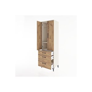 Hyperion Dolap 2 Raflı 3 Çekmeceli Tek Askılı 60x44x195 Aytaşı-çam