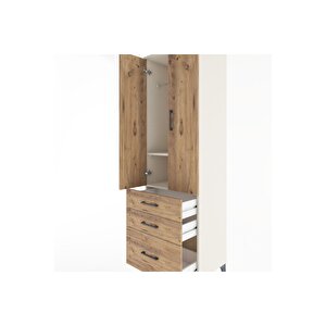 Hyperion Dolap 2 Raflı 3 Çekmeceli Tek Askılı 60x44x195 Aytaşı-çam