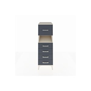 Kronos Dolap Tek Raflı 5 Çekmeceli 44x59x134 Aytaşı-antrasit