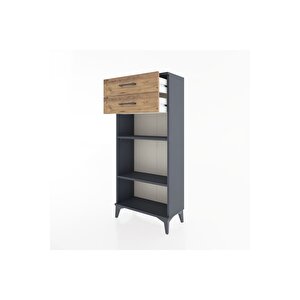 Hyperion Dolap 2 Raflı 2 Çekmeceli 60x44x134 Antrasit-çam