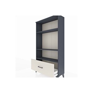 Arges Dolap 3 Raflı Tek Çekmeceli 88x30x163 Antrasit-aytaşı