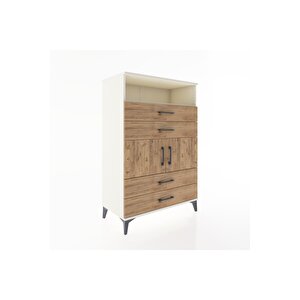 Hyperion Dolap 2 Raflı 4 Çekmeceli 2 Kapaklı 88x44x134 Aytaşı-çam