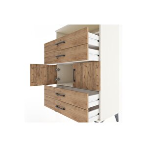 Hyperion Dolap 2 Raflı 4 Çekmeceli 2 Kapaklı 88x44x134 Aytaşı-çam