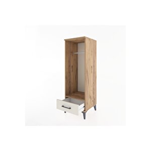 Hyperion Dolap Tek Raflı Tek Çekmeceli Tek Askılı 44x44x134 Çam-aytaşı