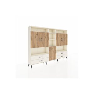 Arges Dolap 12 Raflı 4 Çekmeceli 5 Kapaklı 220x30x163 Aytaşı-çam/aytaşı