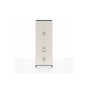 Arges Dolap 5 Raflı 2 Çekmeceli 4 Kapaklı 88x30x243 Antrasit-aytaşı