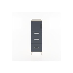 Hyperion Dolap Tek Raflı 3 Çekmeceli Tek Kapaklı 44x44x134 Aytaşı-antrasit