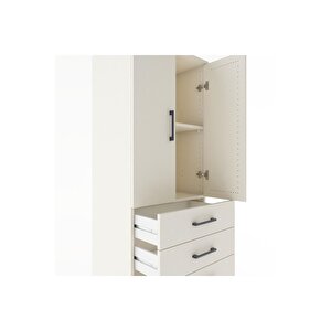 Hyperion Dolap Tek Raflı 5 Çekmeceli 2 Kapaklı 60x44x182 Aytaşı-aytaşı