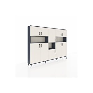 Arges Dolap 14 Raflı 10 Kapaklı 220x30x163 Antrasit-aytaşı/antrasit