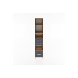 Hyperion Dolap 4 Raflı 3 Çekmeceli 44x44x221 Çam-antrasit