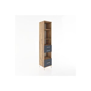 Hyperion Dolap 4 Raflı 3 Çekmeceli 44x44x221 Çam-antrasit