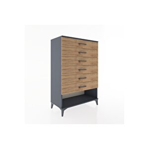 Hyperion Dolap 6 Çekmeceli 88x44x134 Antrasit-çam