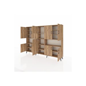 Arges Dolap 14 Raflı 10 Kapaklı 220x30x163 Çam-çam