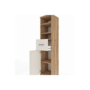 Hyperion Dolap 4 Raflı Tek Çekmeceli Tek Kapaklı 44x44x195 Çam-aytaşı