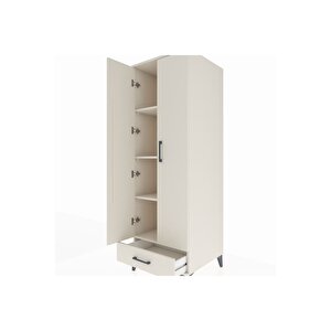 Kronos Dolap 4 Raflı Tek Çekmeceli 2 Kapaklı 60x59x182 Aytaşı-aytaşı