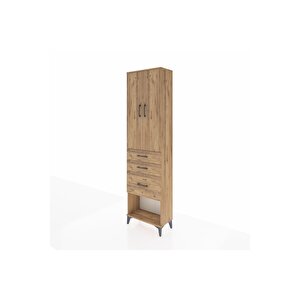 Arges Dolap 3 Raflı 3 Çekmeceli 2 Kapaklı 60x30x221 Çam-çam