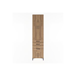 Arges Dolap 3 Raflı 3 Çekmeceli 4 Kapaklı 60x30x243 Çam-çam
