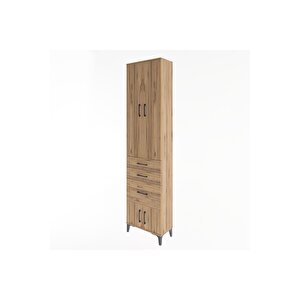 Arges Dolap 3 Raflı 3 Çekmeceli 4 Kapaklı 60x30x243 Çam-çam