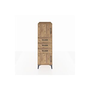 Kronos Dolap Tek Raflı 3 Çekmeceli 2 Kapaklı 44x59x134 Çam-çam