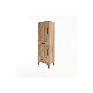 Arges Dolap 3 Raflı 2 Çekmeceli 2 Kapaklı 44x30x134 Çam-çam