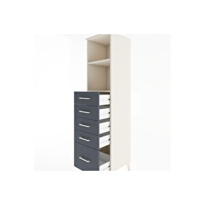 Hyperion Dolap 2 Raflı 5 Çekmeceli 44x44x182 Aytaşı-antrasit