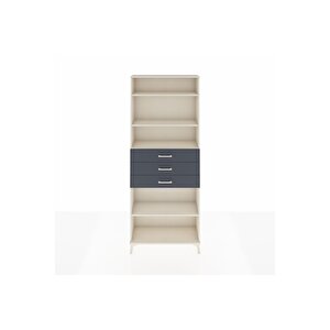 Arges Dolap 4 Raflı 3 Çekmeceli 88x30x221 Aytaşı-antrasit