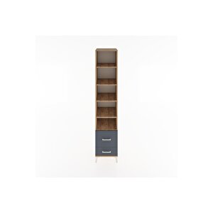 Hyperion Dolap 5 Raflı 2 Çekmeceli 44x44x221 Çam-antrasit