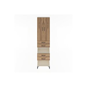 Arges Dolap 4 Raflı 4 Çekmeceli 2 Kapaklı 60x30x243 Aytaşı-çam