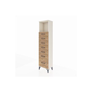 Arges Dolap Tek Raflı 7 Çekmeceli 44x30x182 Aytaşı-çam