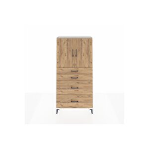 Arges Dolap 2 Raflı 4 Çekmeceli 2 Kapaklı 88x30x182 Aytaşı-çam