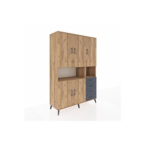 Hyperion Dolap 7 Raflı 4 Çekmeceli 5 Kapaklı 132x44x195 Çam-çam/antrasit