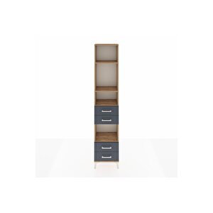 Arges Dolap 4 Raflı 4 Çekmeceli 44x30x221 Çam-antrasit