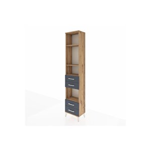 Arges Dolap 4 Raflı 4 Çekmeceli 44x30x221 Çam-antrasit