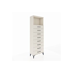 Arges Dolap Tek Raflı 8 Çekmeceli 60x30x182 Aytaşı-aytaşı