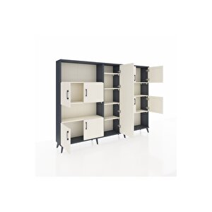 Arges Dolap 10 Raflı 9 Kapaklı 220x30x163 Antrasit-aytaşı