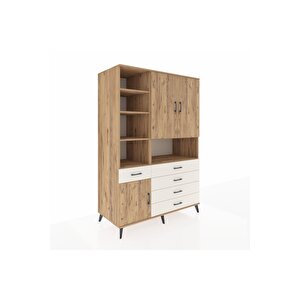 Kronos Dolap 8 Raflı 5 Çekmeceli 3 Kapaklı 132x59x195 Çam-çam/aytaşı