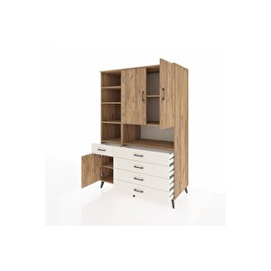 Kronos Dolap 8 Raflı 5 Çekmeceli 3 Kapaklı 132x59x195 Çam-çam/aytaşı