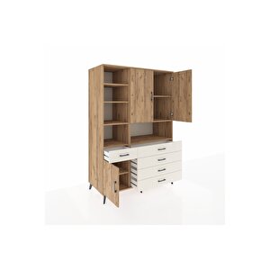 Kronos Dolap 8 Raflı 5 Çekmeceli 3 Kapaklı 132x59x195 Çam-çam/aytaşı