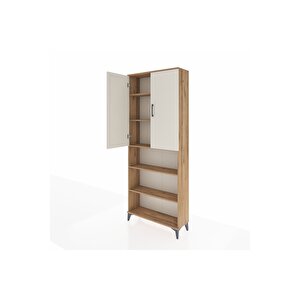 Arges Dolap 5 Raflı 2 Kapaklı 88x30x221 Çam-aytaşı