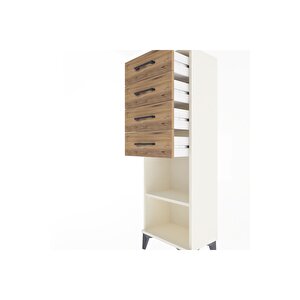 Arges Dolap Tek Raflı 4 Çekmeceli 44x30x134 Aytaşı-çam