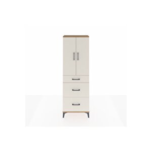 Arges Dolap 3 Raflı 3 Çekmeceli 2 Kapaklı 60x30x182 Çam-aytaşı