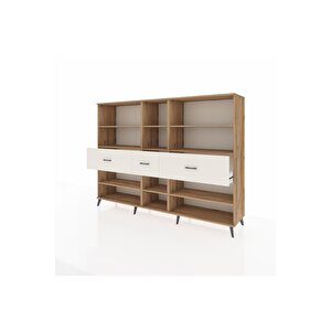 Hyperion Dolap 9 Raflı 3 Çekmeceli  220x44x163 Çam-çam/aytaşı