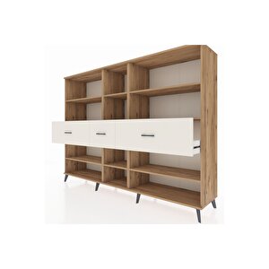 Hyperion Dolap 9 Raflı 3 Çekmeceli  220x44x163 Çam-çam/aytaşı