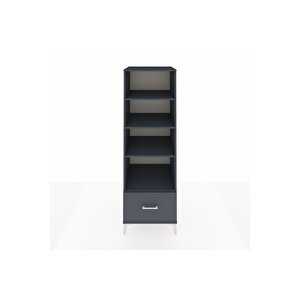 Kronos Dolap 4 Raflı Tek Çekmeceli 60x59x182 Antrasit-antrasit