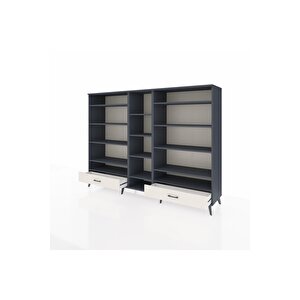 Hyperion Dolap 14 Raflı 2 Çekmeceli  220x44x163 Antrasit-antrasit/aytaşı