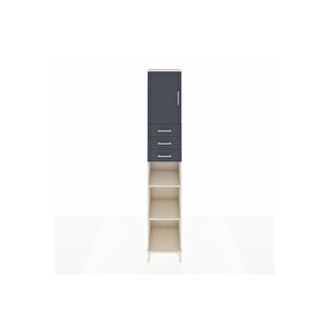 Hyperion Dolap 4 Raflı 3 Çekmeceli Tek Kapaklı 44x44x243 Aytaşı-antrasit