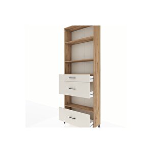 Arges Dolap 4 Raflı 3 Çekmeceli 88x30x243 Çam-aytaşı