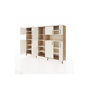 Hyperion Dolap 14 Raflı 10 Kapaklı 220x44x163 Çam-aytaşı