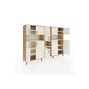 Hyperion Dolap 14 Raflı 10 Kapaklı 220x44x163 Çam-aytaşı