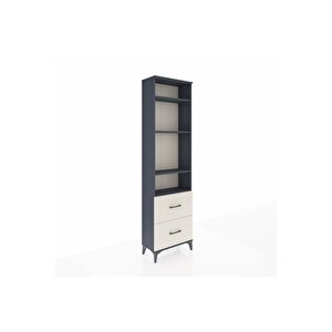 Arges Dolap 4 Raflı 2 Çekmeceli 60x30x221 Antrasit-aytaşı